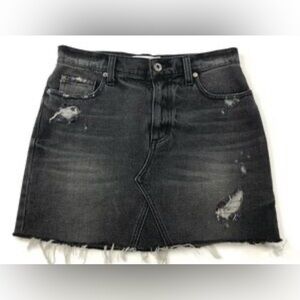 PISTOLA Distressed Black Denim Skirt (like new)